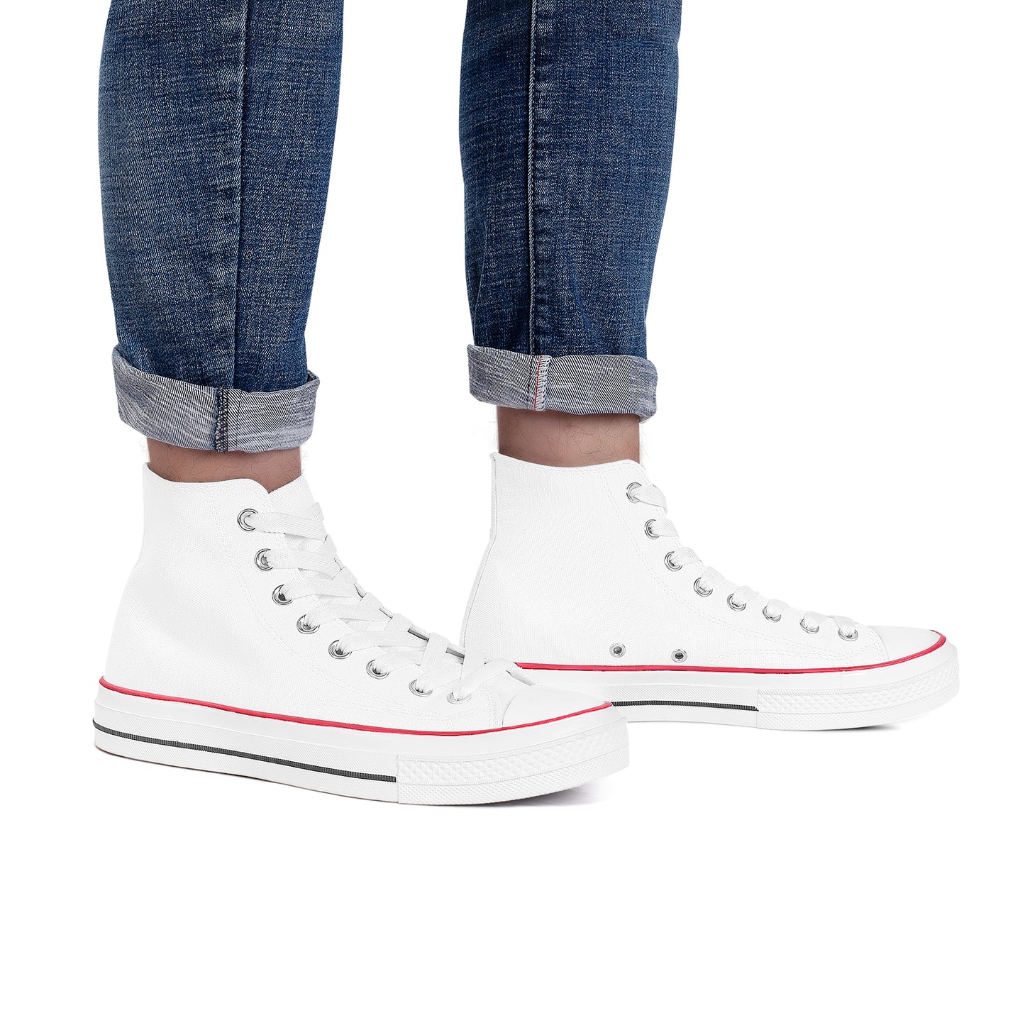 High Top Canvas Shoes - White