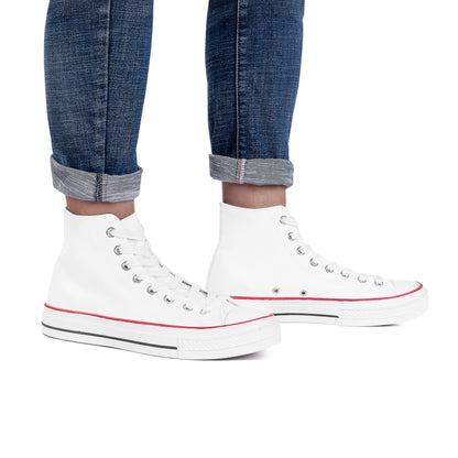 High Top Canvas Shoes - White