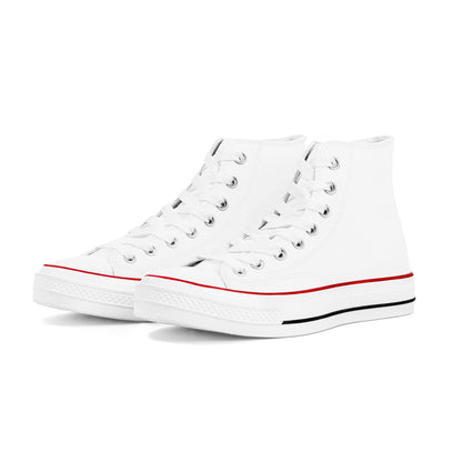 High Top Canvas Shoes - White