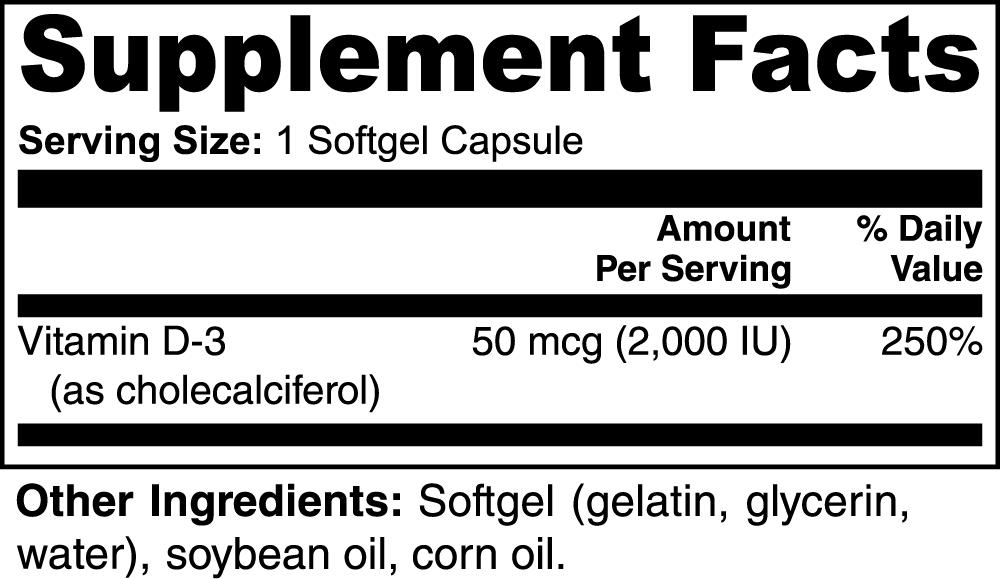 Private Label Dropship - Vitamin D3 2,000 IU