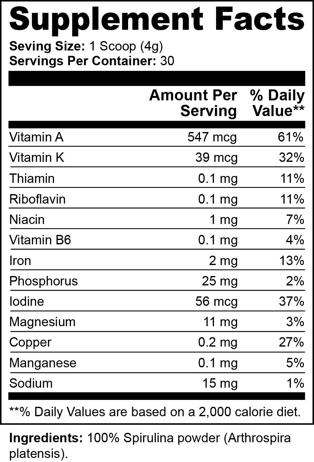 Vitamins & MineralsSpirulina Powder