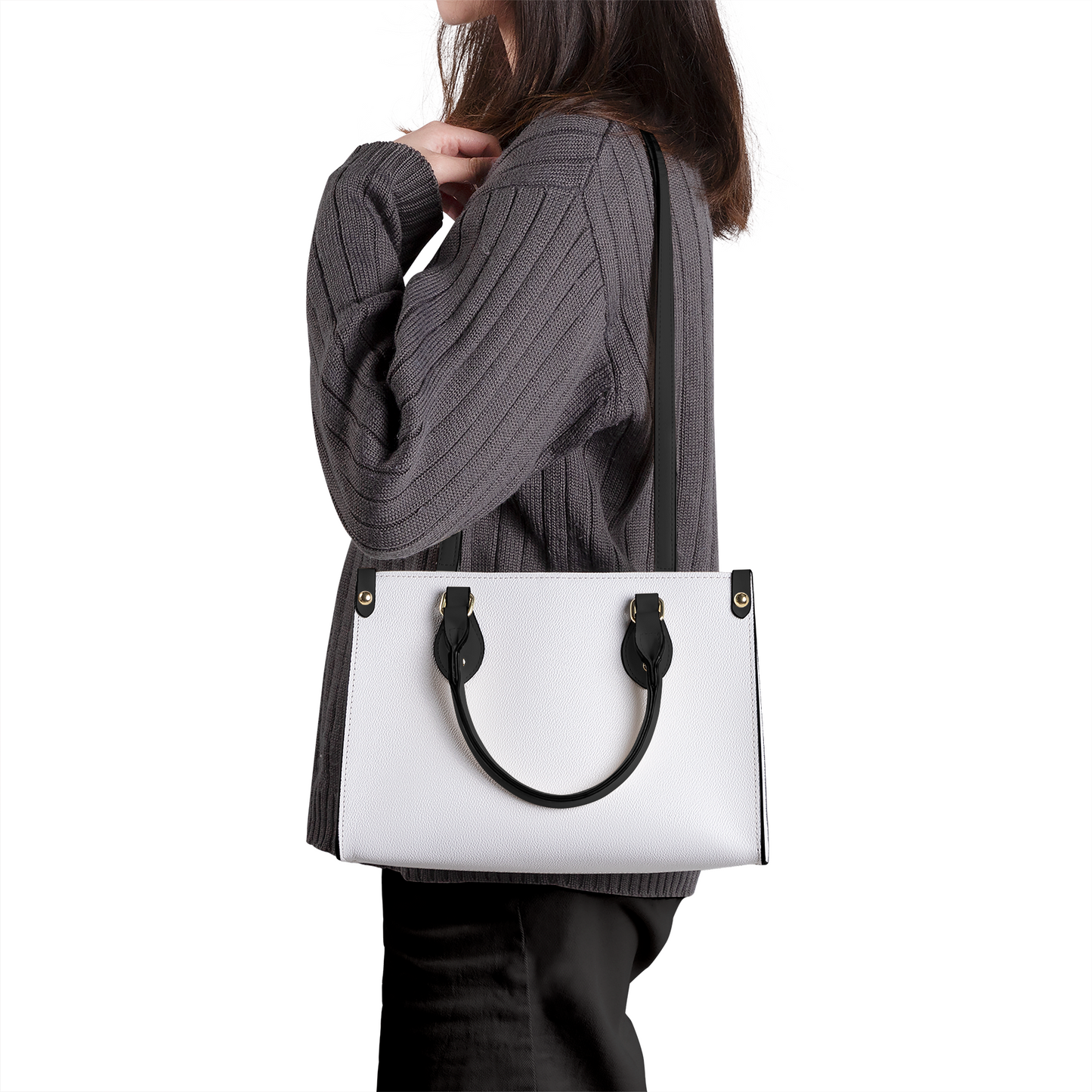 Luxury Women PU Tote Bag - Black