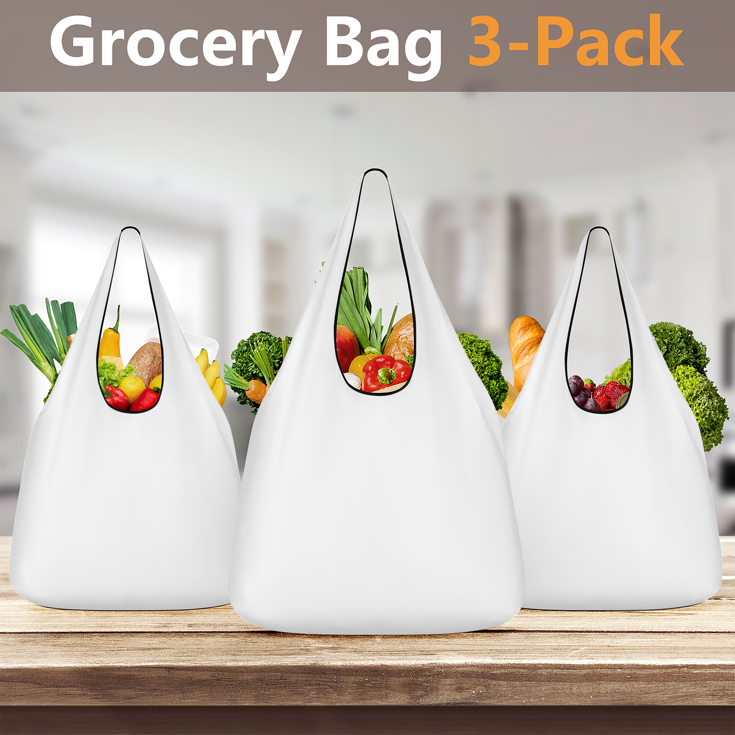 3 Pcs Grocery Bags