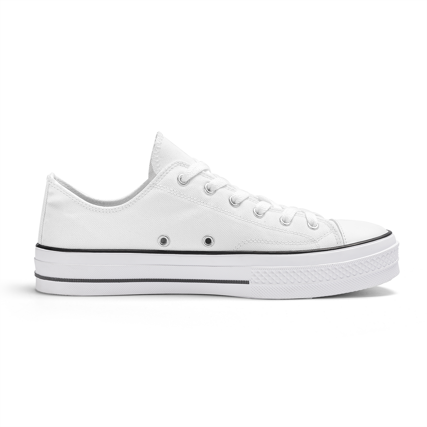 SF_S62 Unisex Classic Low Top Canvas Shoes - White