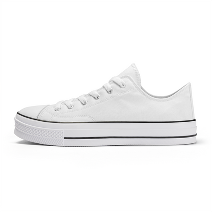 SF_S62 Unisex Classic Low Top Canvas Shoes - White