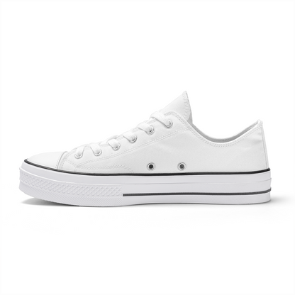 SF_S62 Unisex Classic Low Top Canvas Shoes - White