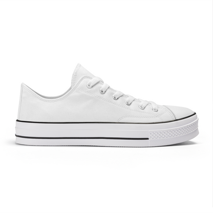 SF_S62 Unisex Classic Low Top Canvas Shoes - White